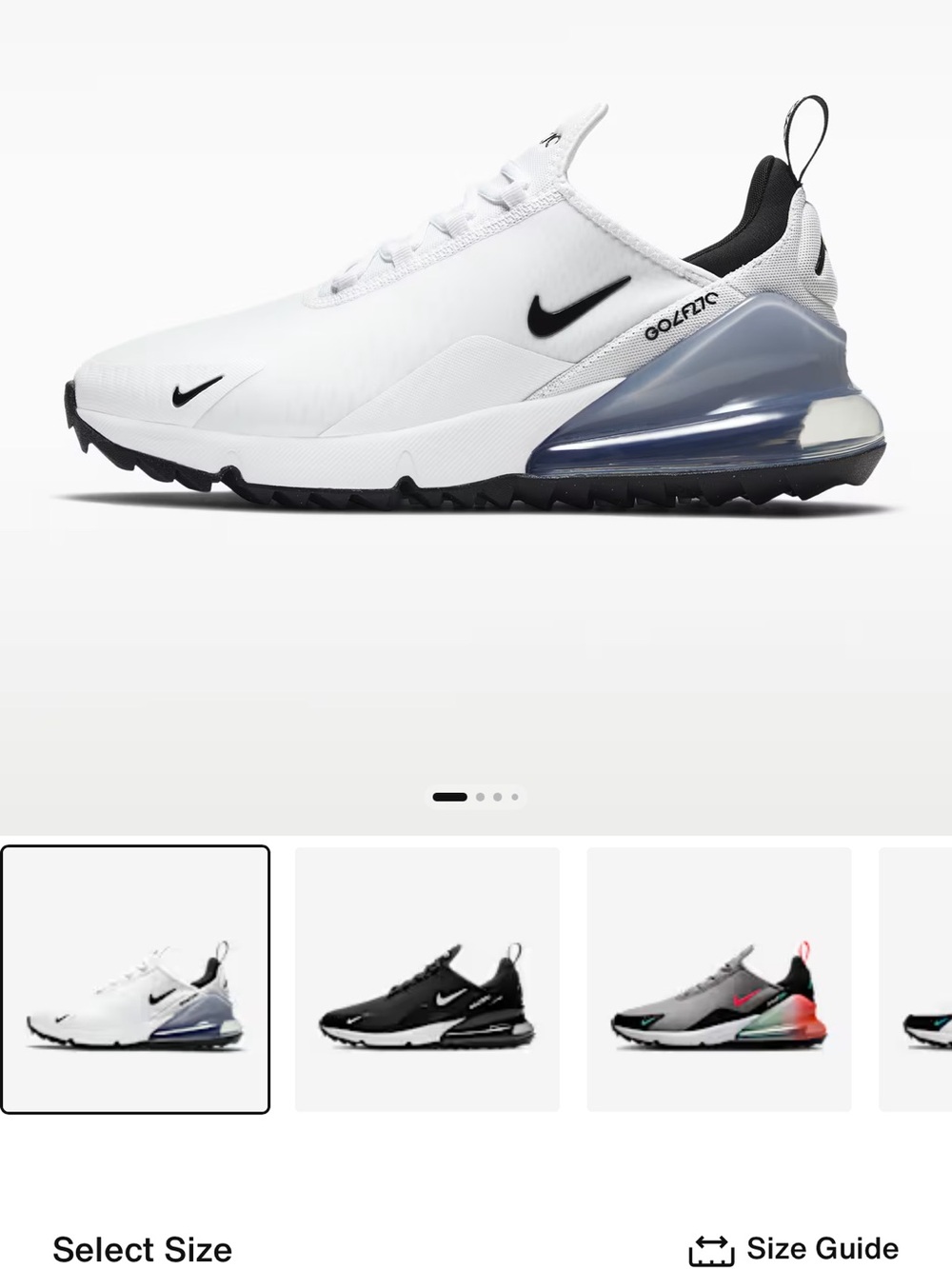 NEW Nike Men’s Golf Shoe White with Black Accents